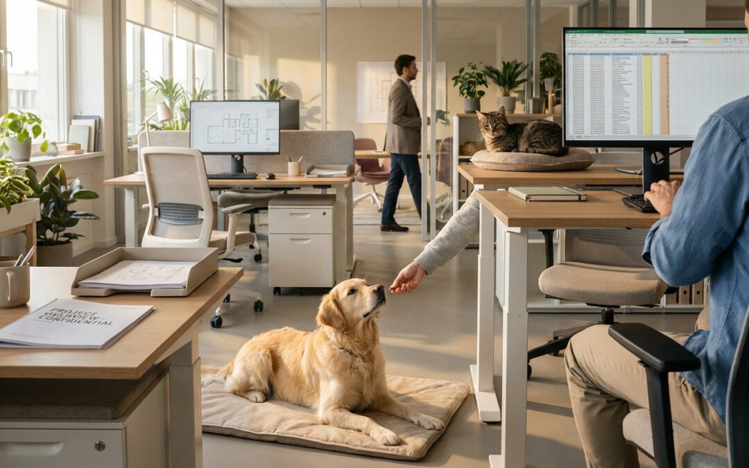 Animaux au bureau : avantages, inconvénients et cadre légal français