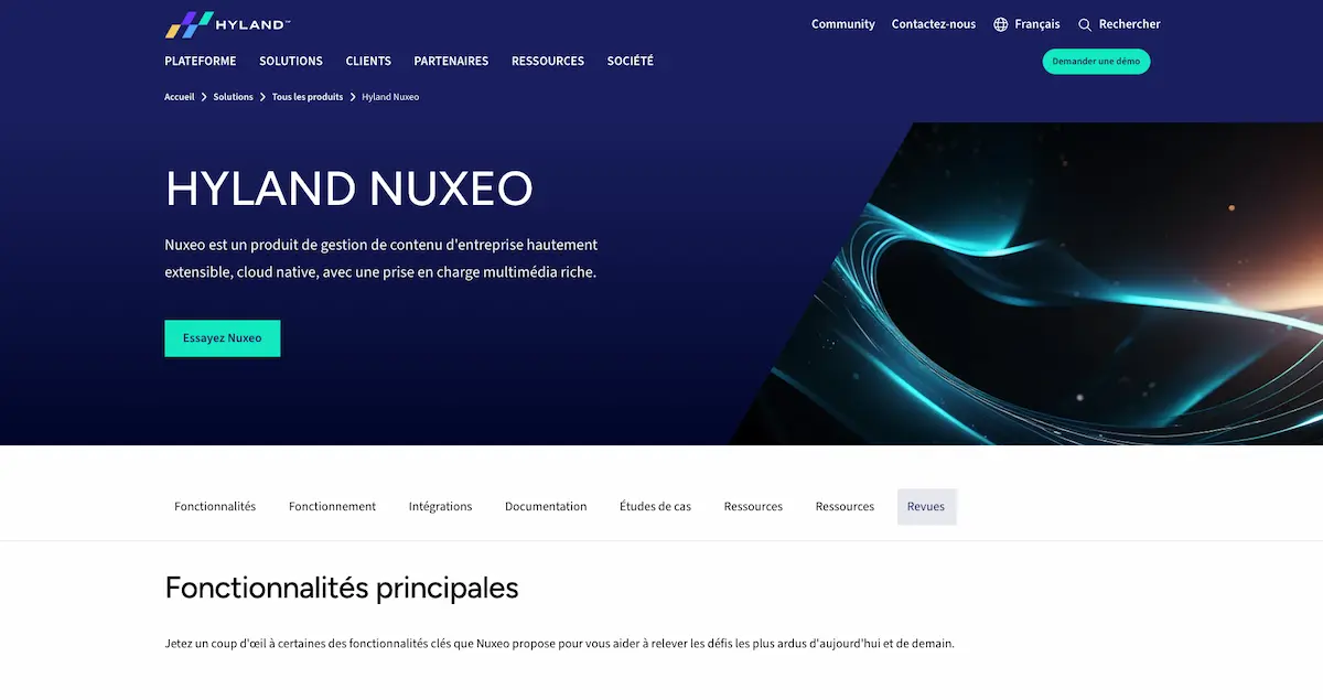 site web HYLAND Nuxeo.