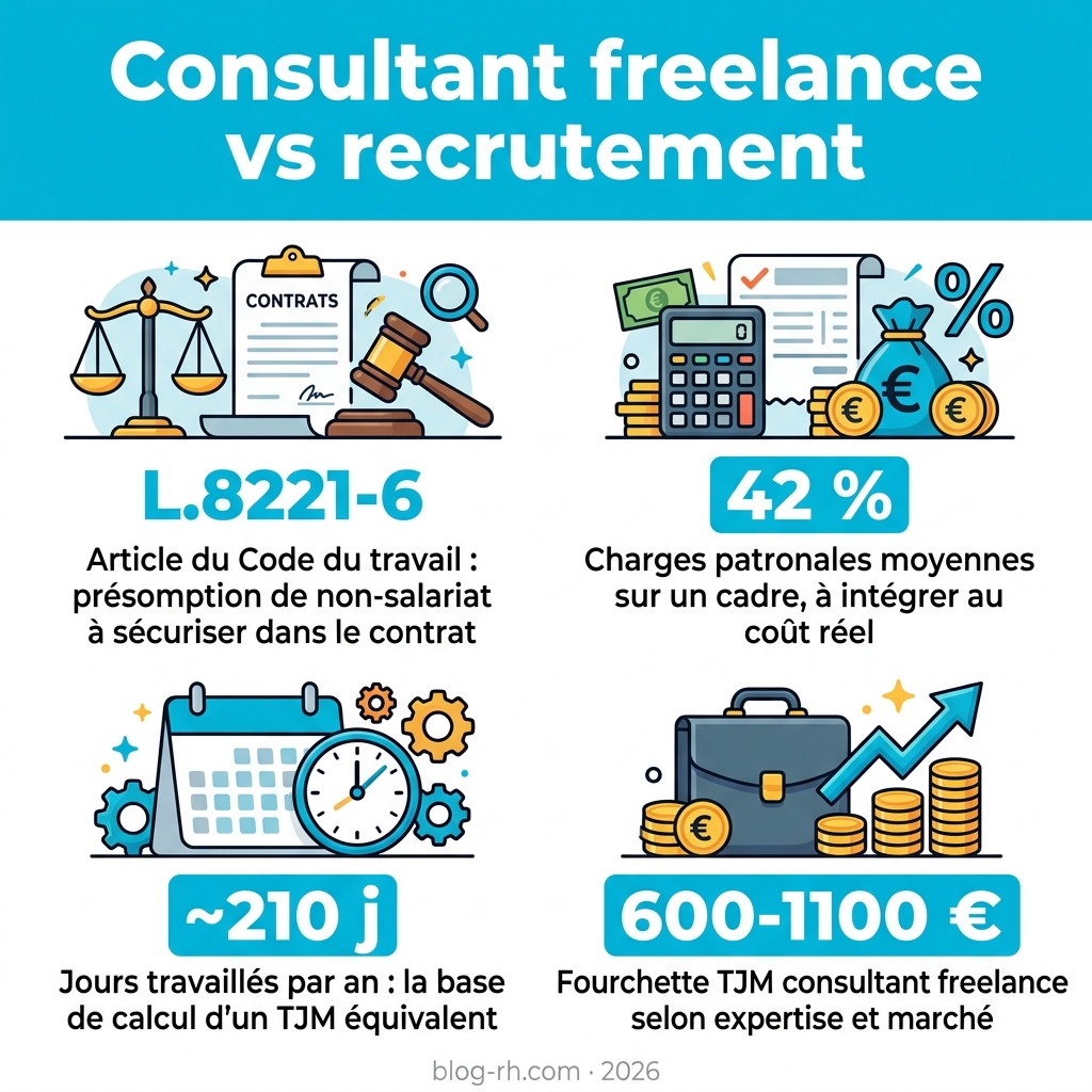 Infographie consultant freelance vs recrutement CDI