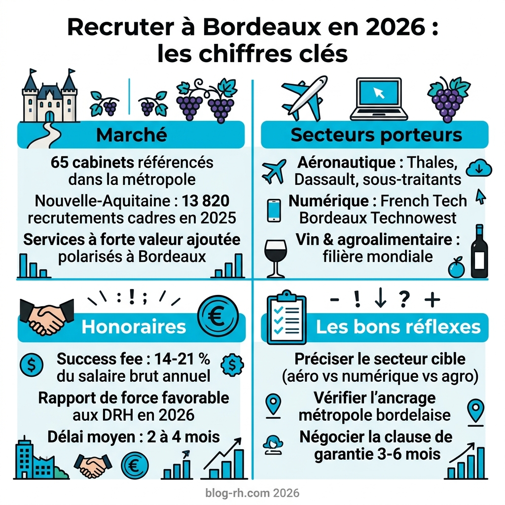 Infographie du marché du recrutement cadre à Bordeaux en 2026