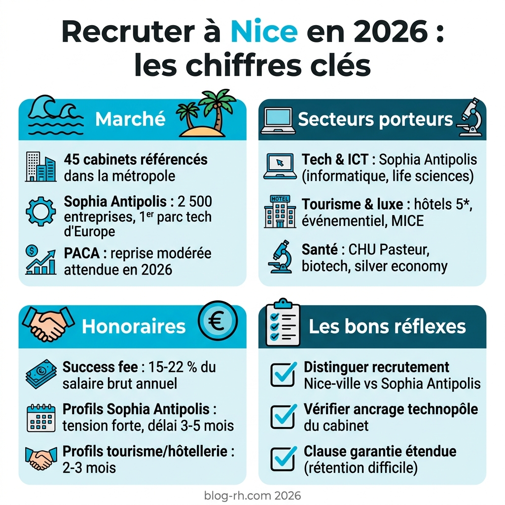 Infographie du marché du recrutement cadre à Nice en 2026