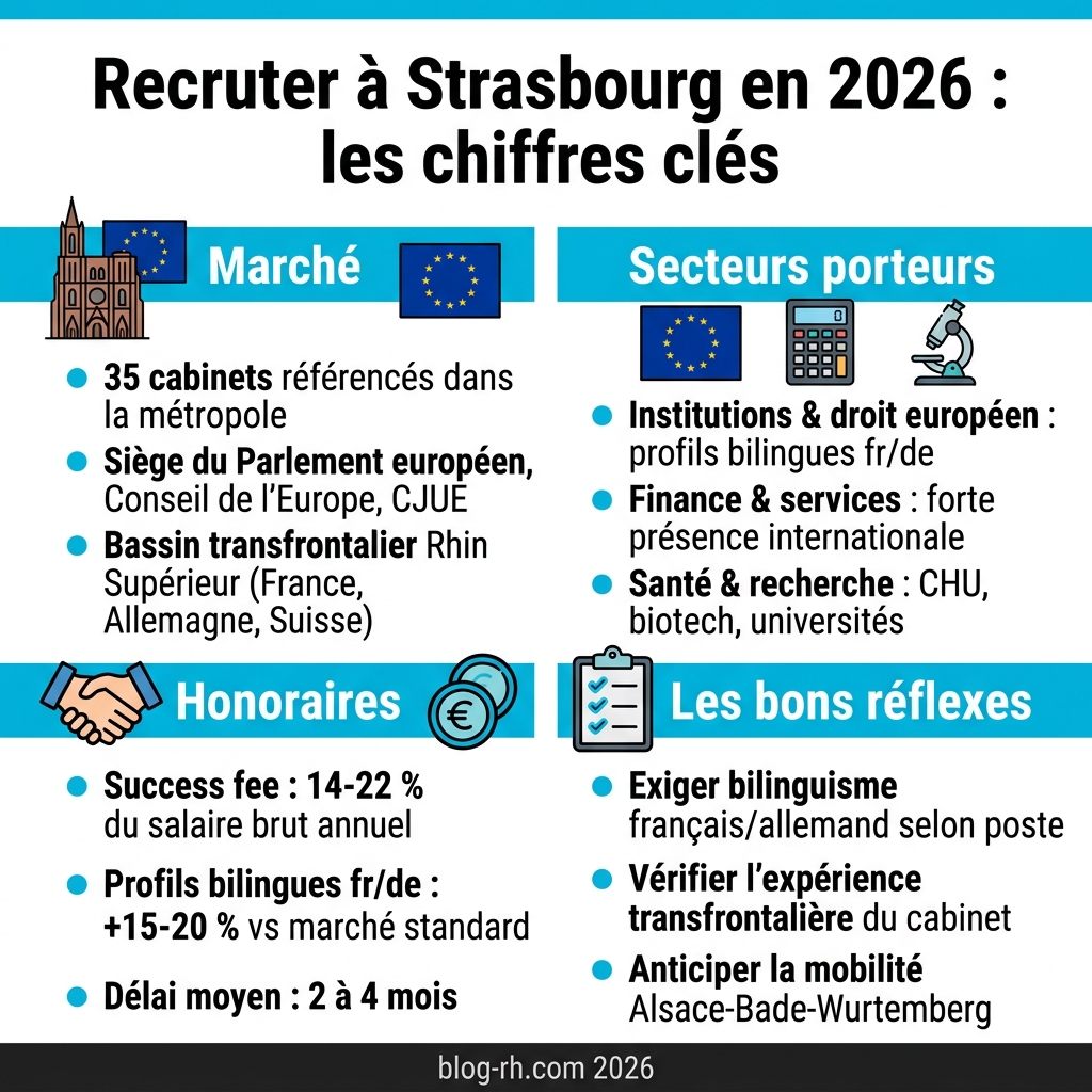 Infographie du marché du recrutement cadre à Strasbourg en 2026