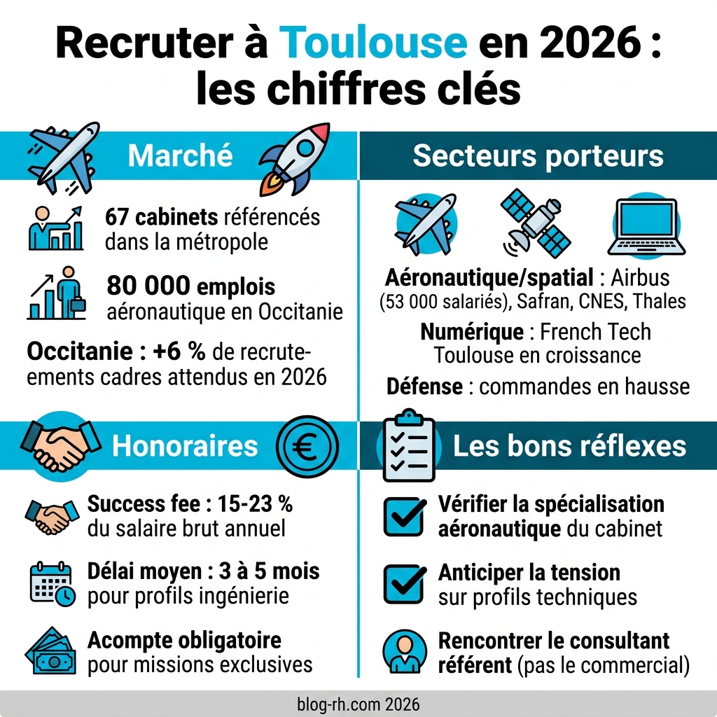 Infographie du marché du recrutement cadre à Toulouse en 2026