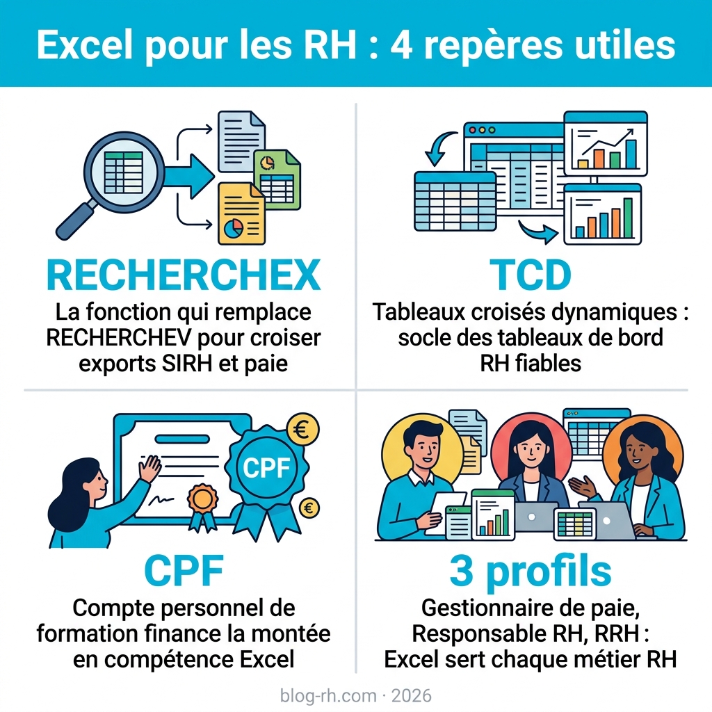 Infographie : 4 reperes Excel pour les services RH