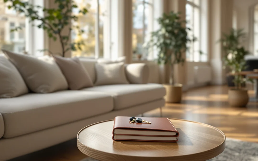 Intérieur lumineux d'un logement préparé pour une visite immobilière
