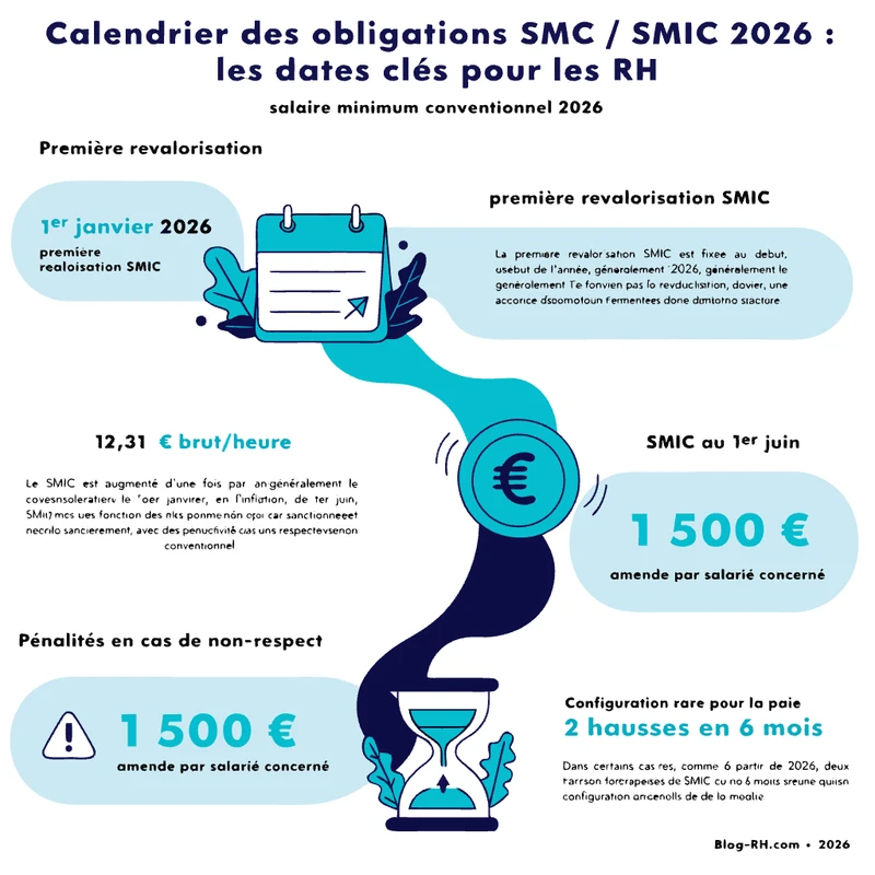 infographie calendrier des obligations smc / smic 2026 : les dates clés pour les rh