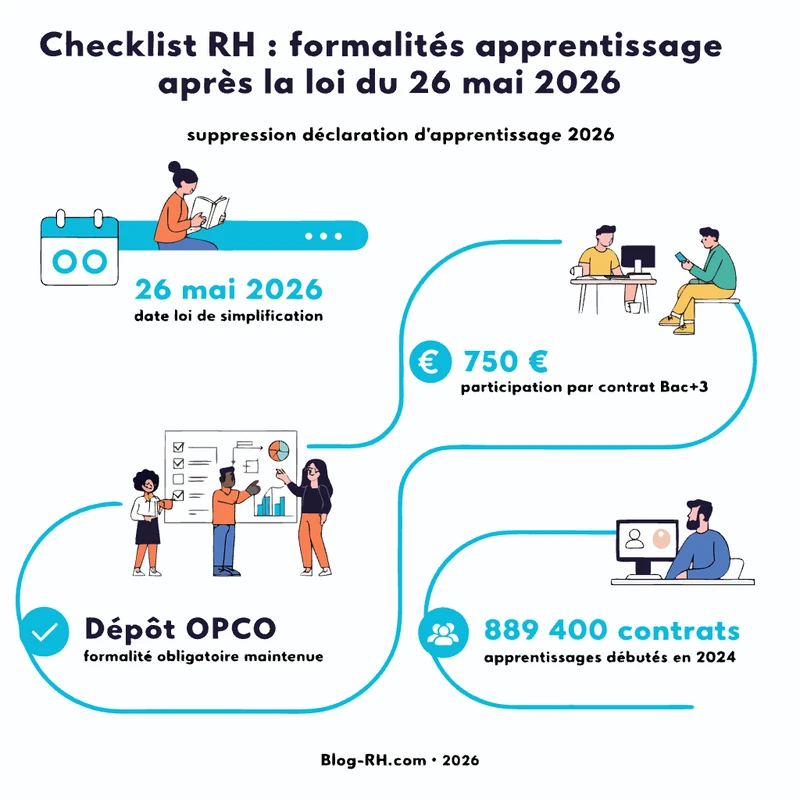 infographie checklist rh : formalités apprentissage après la loi du 26 mai 2026