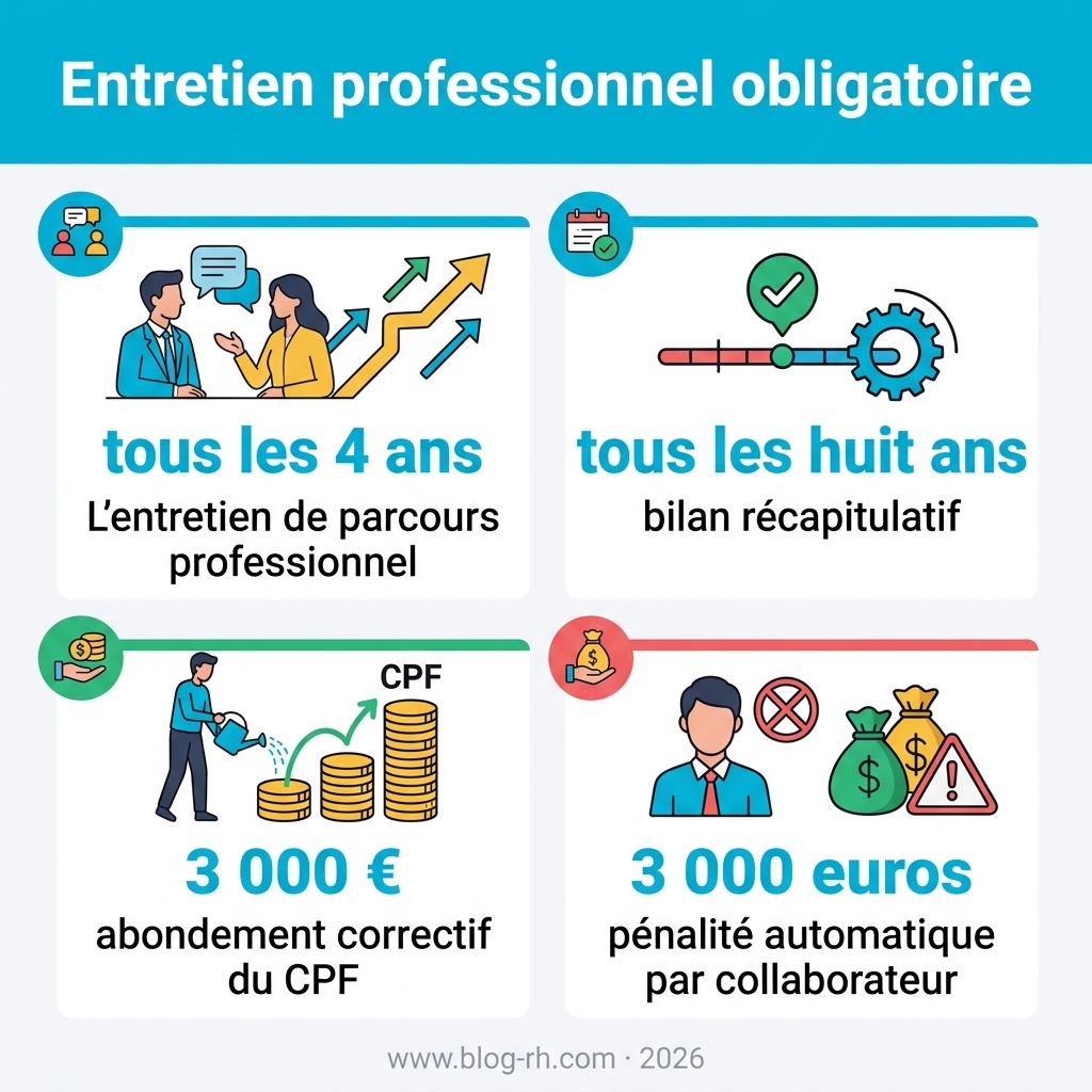 Infographie — entretien professionnel obligatoire
