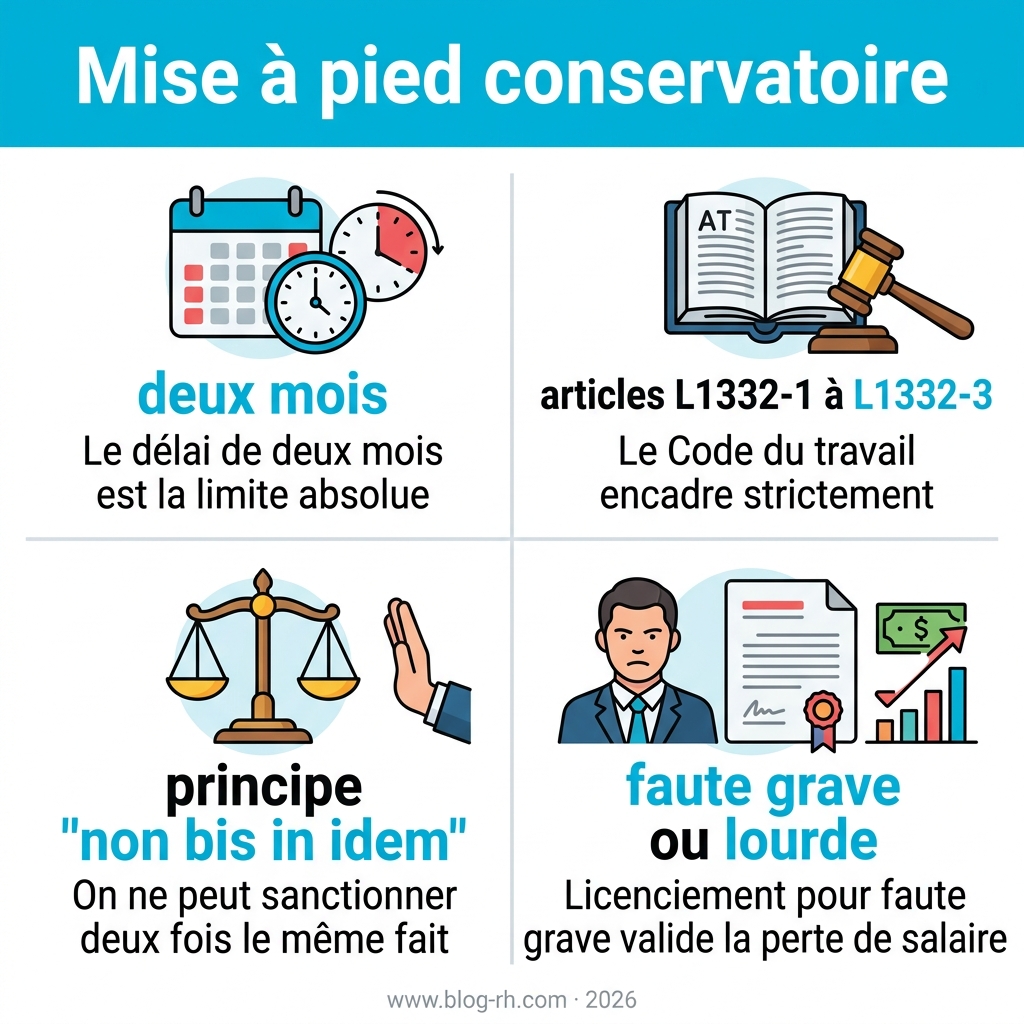 Infographie — mise à pied conservatoire