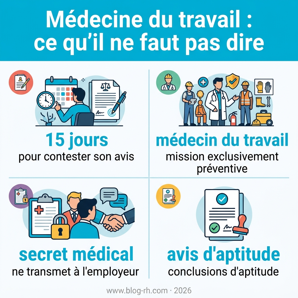 Infographie — médecine du travail ce qu'il ne faut pas dire
