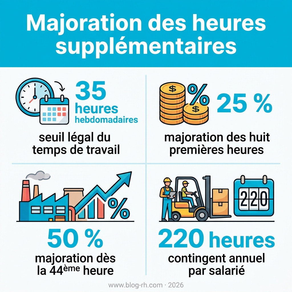 Infographie — majoration heures supplémentaires