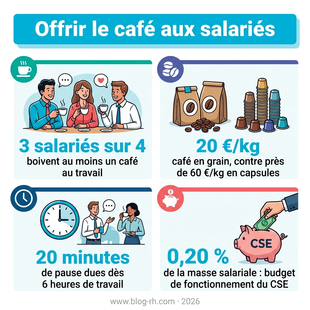 Infographie : offrir le café aux salariés, chiffres clés